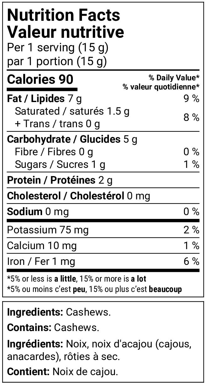Nutrition facts