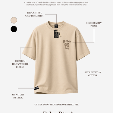 Oversized T-Shirt | Palestinian Dates Collage