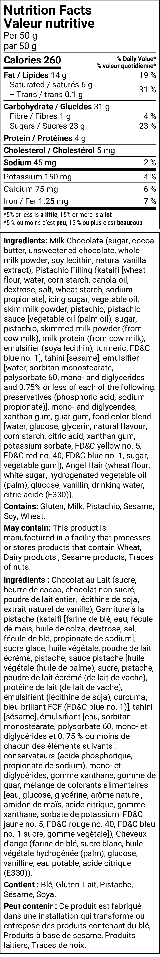 Nutritional information
