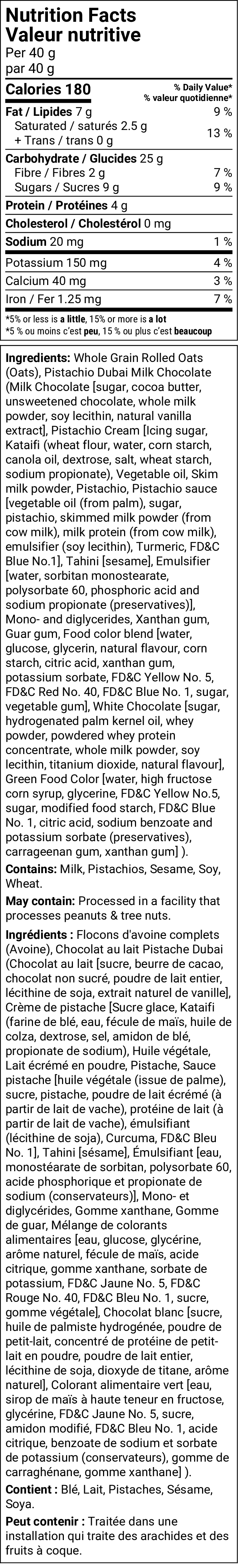 Nutritional information