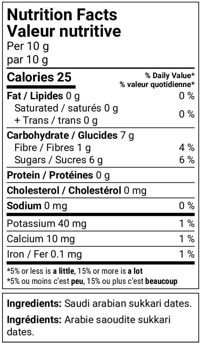 Nutrition facts