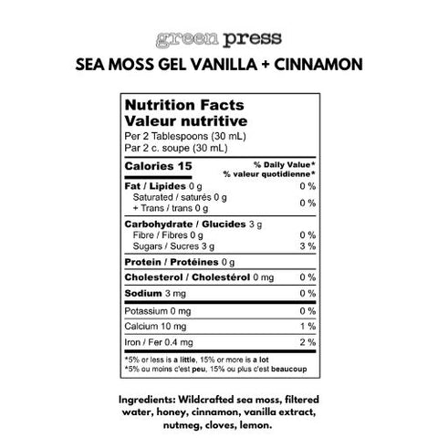 Sea Moss Gel: Vanilla + Cinnamon