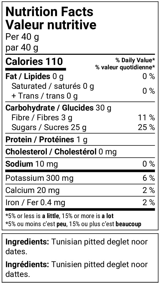 Nutrition facts